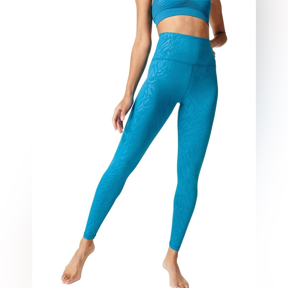 Sweaty Betty ALL DAY HIGH WAIST EMBOSSED Zebra Blue LEGGING
